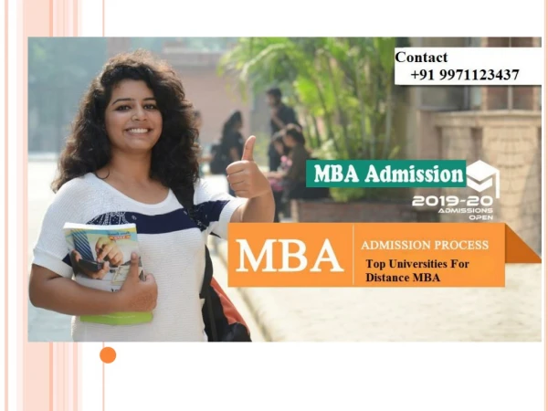 Distance MBA Admission 2019 | Correspondence MBA Admission Program