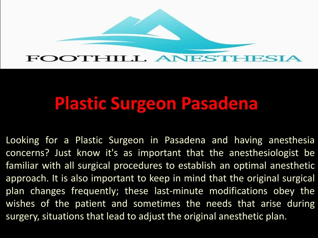 plastic surgeon pasadena