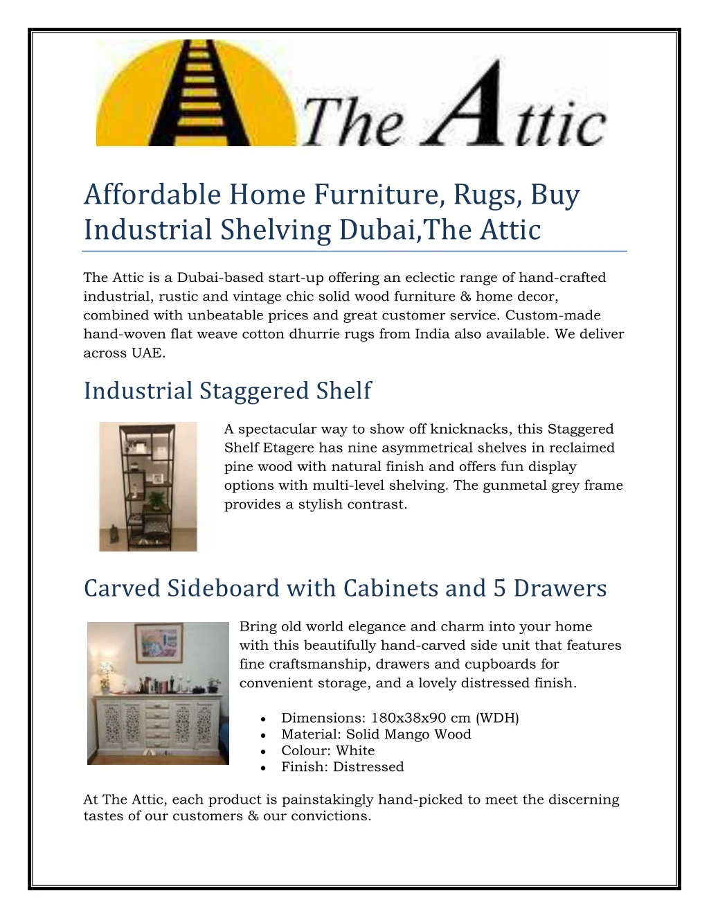 the attic is a dubai based start up offering