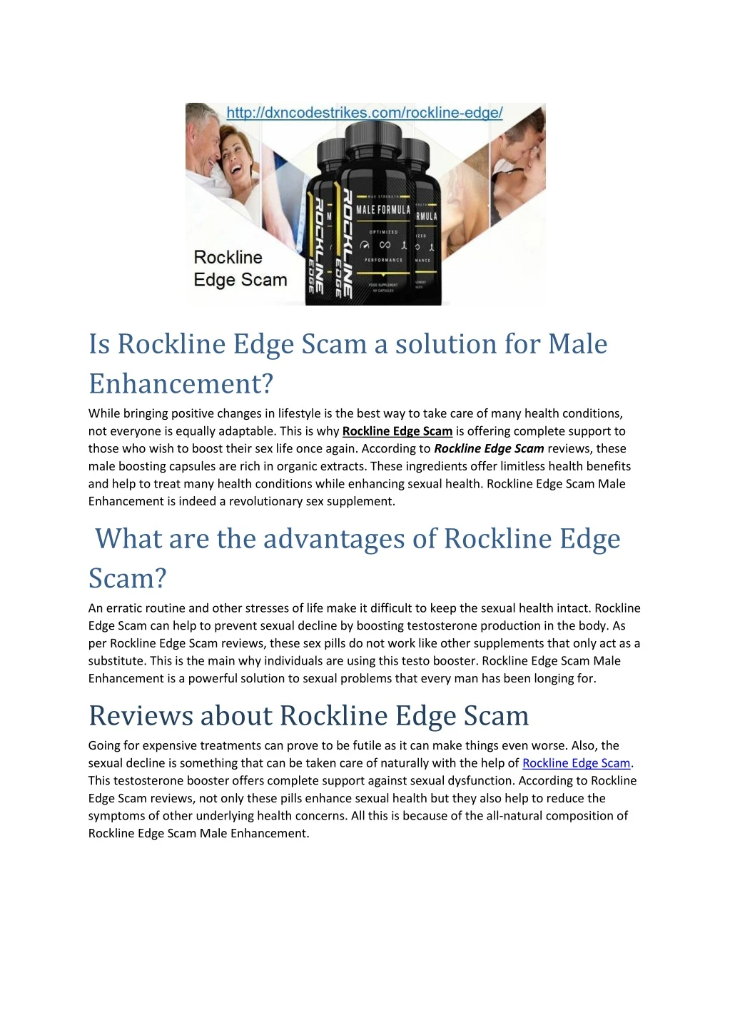 is rockline edge scam a solution for male