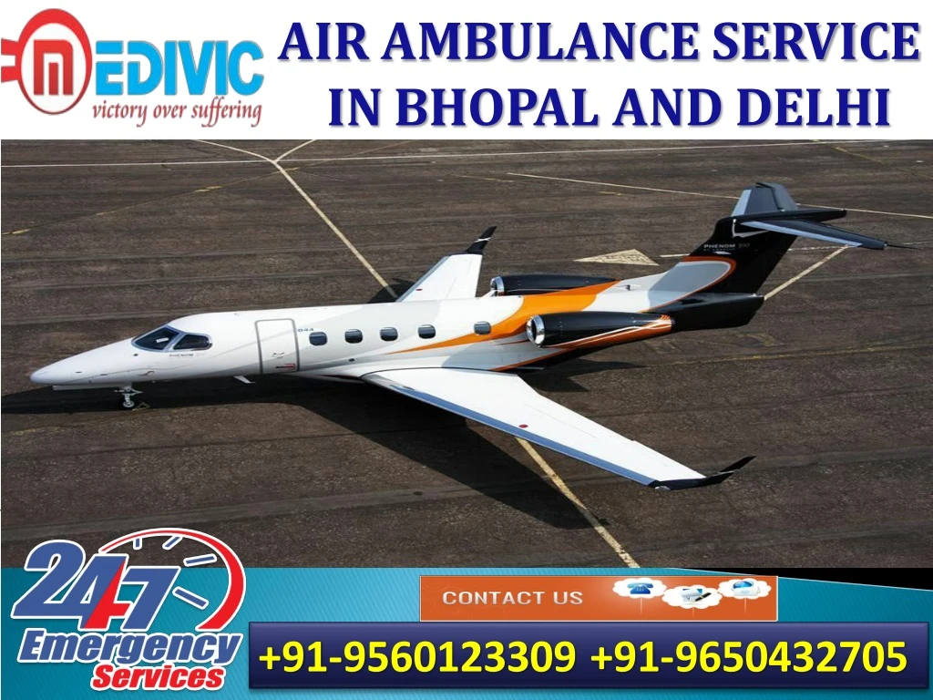 air ambulance service in bhopal and delhi