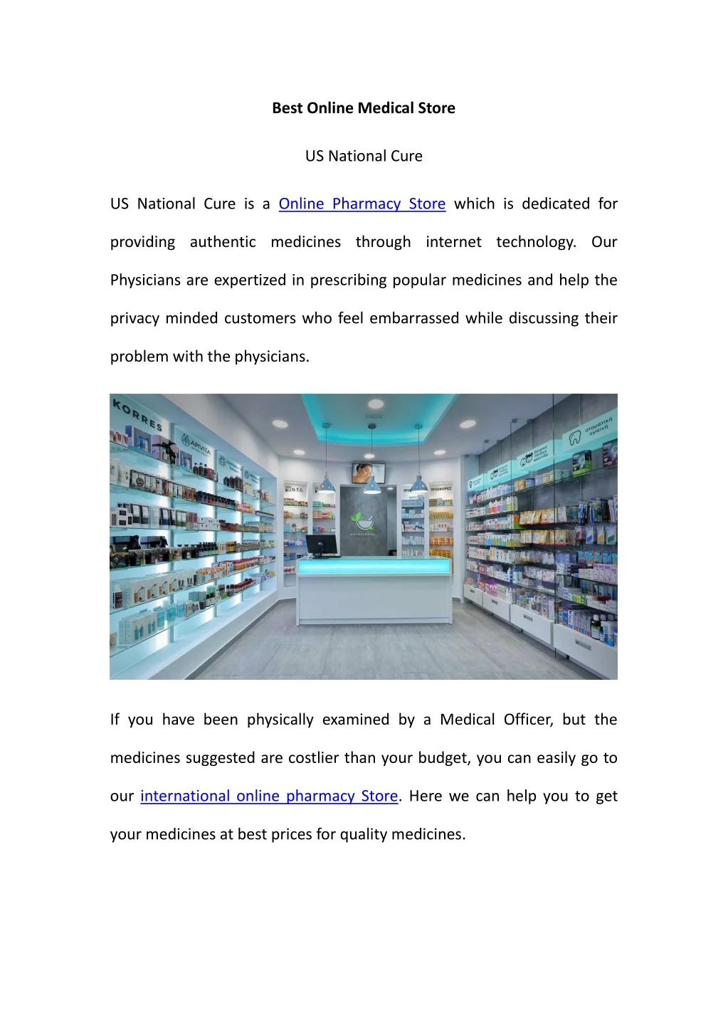 best online medical store