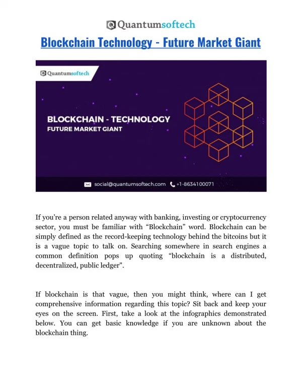 Blockchain Technology - Future Market Giant
