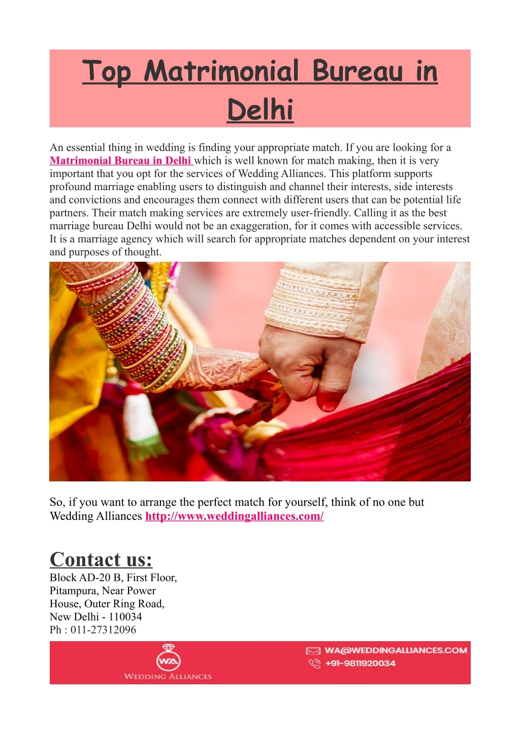 top matrimonial bureau in delhi