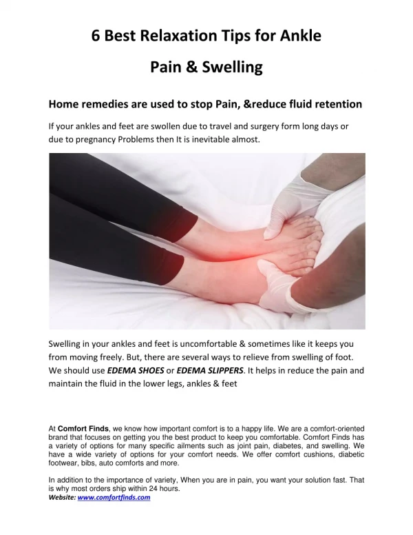 6 Best Relaxation Tips for Ankle Pain & Swelling