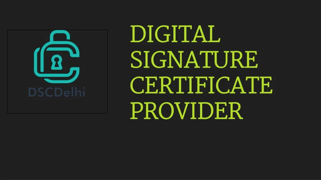 digital signature certificate provider