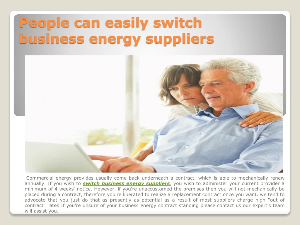 people can easily switch business energy suppliers