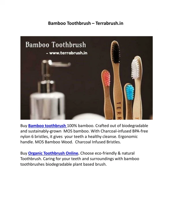 Online Bamboo Toothbrush in India