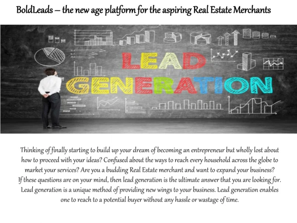 BoldLeads | the new age platform for the aspiring Real Estate Merchants