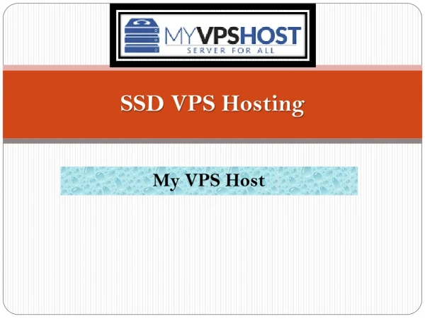 SSD VPS Hosting | My VPS Host