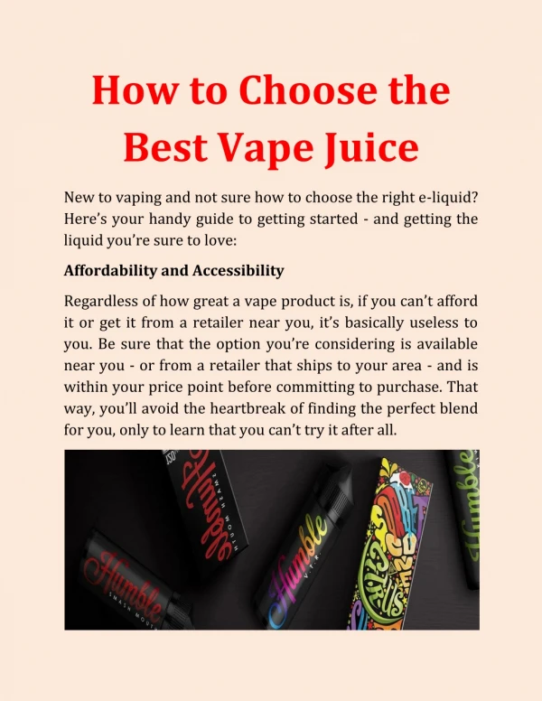How to Choose the Best Vape Juice