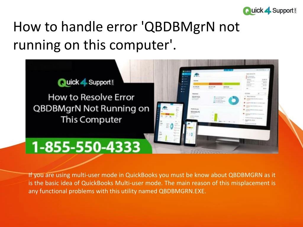 how to handle error qbdbmgrn not running on this computer