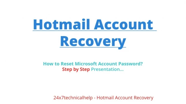 Hotmail Account Recovery 1888-289-9745 Microsoft Account