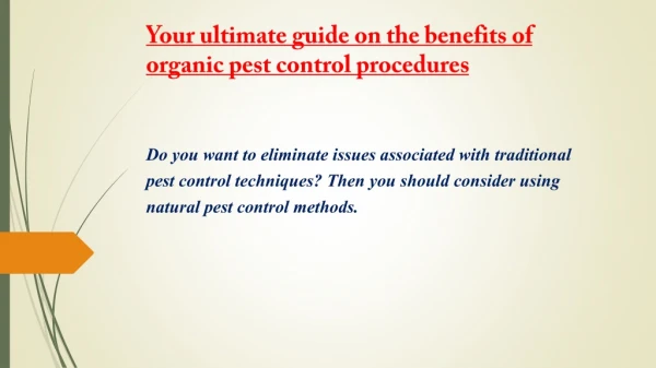 pest control services | herbal pest control
