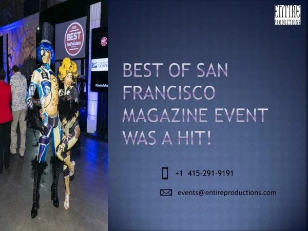 BEST OF SAN FRANCISCO MAGAZINE EVENT WAS A HIT!