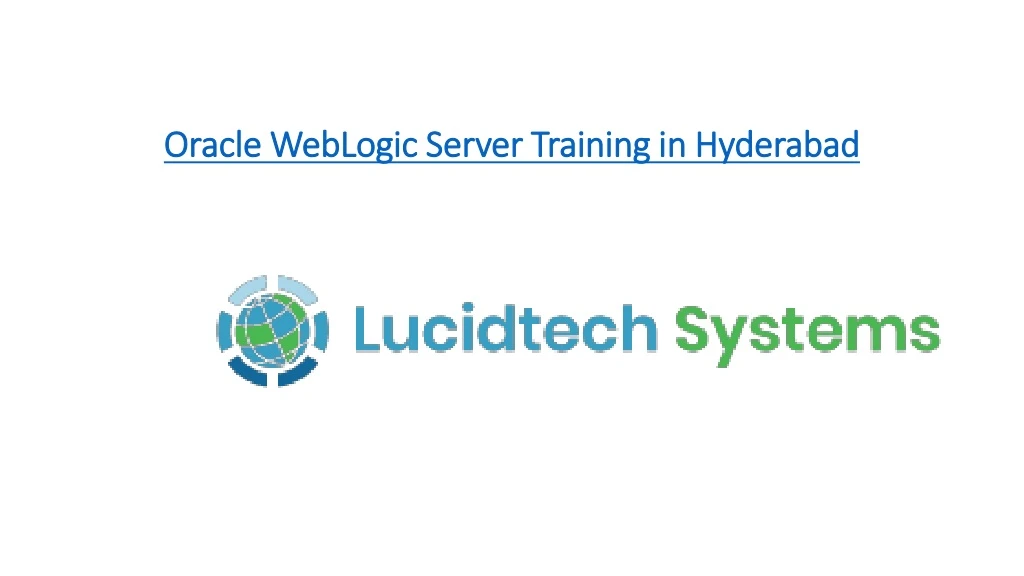 oracle weblogic server t raining in hyderabad