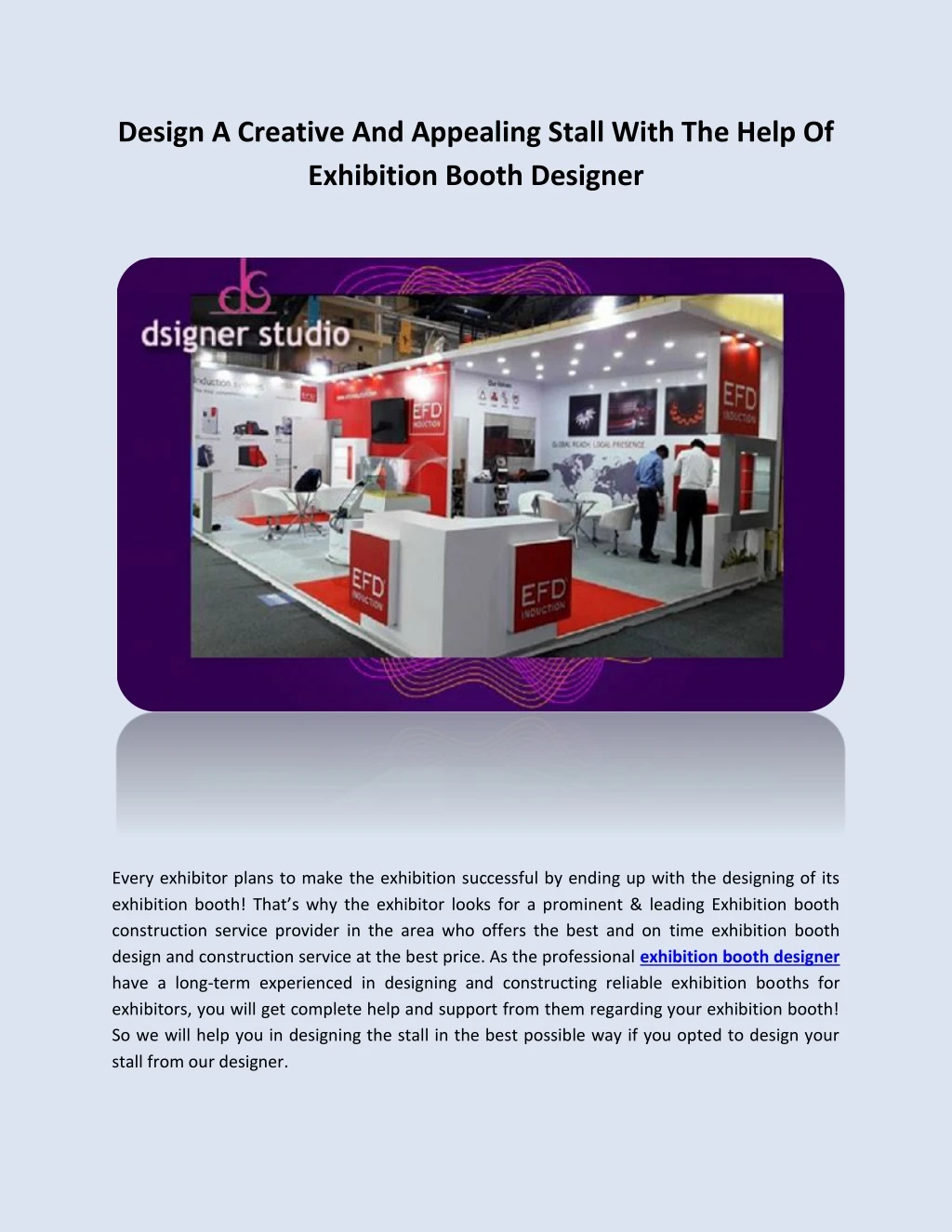 design a creative and appealing stall with