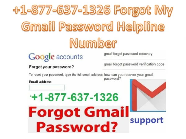1-877-637-1326 Forgot My Gmail Password Helpline Number