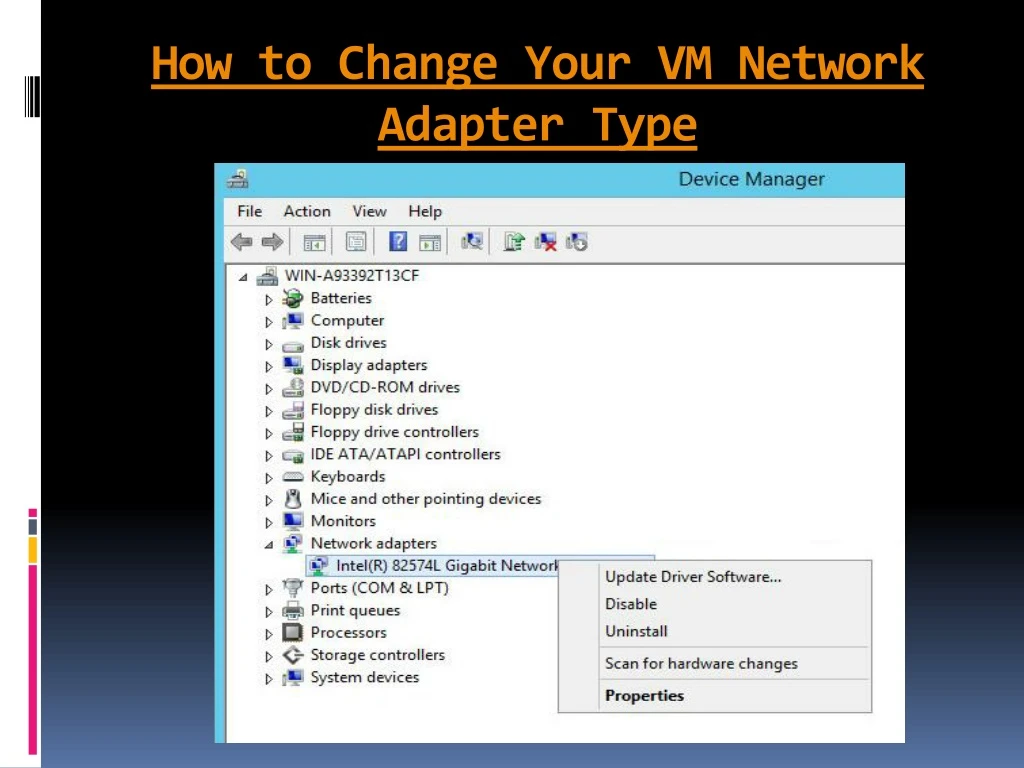 how to change your vm network adapter type