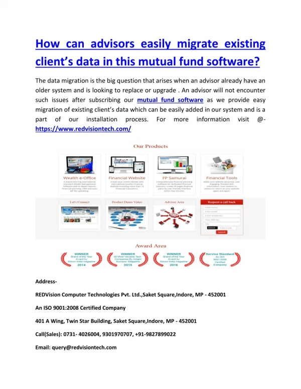 how can advisors easily migrate existing client