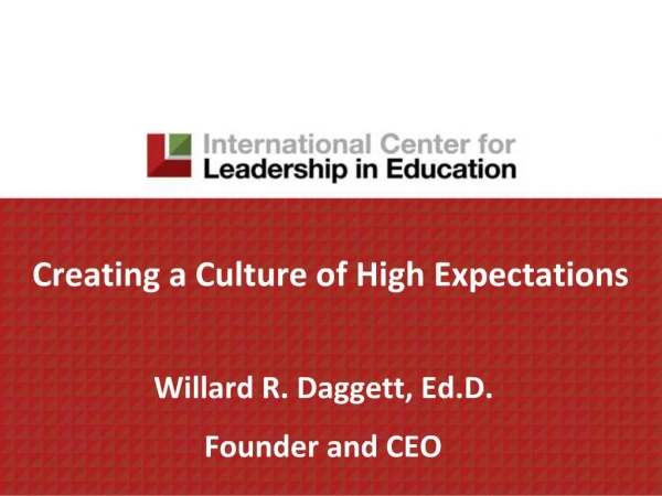 Creating a Culture of High Expectations