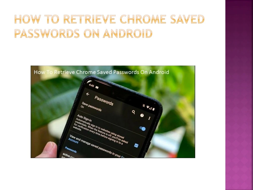 how to retrieve chrome saved passwords on android