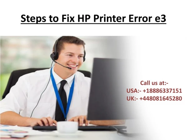 Steps to Fix HP Printer Error e3