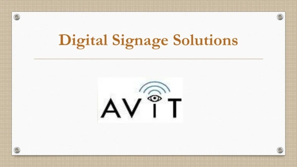 Digital Signage Solutions | Avitsales