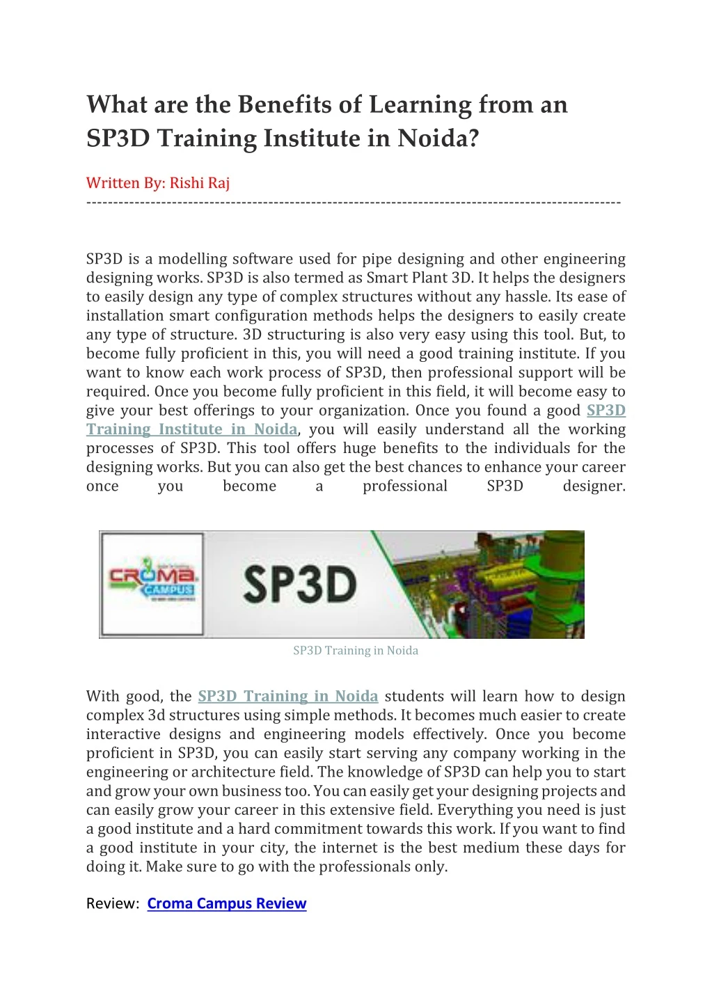 what are the benefits of learning from an sp3d