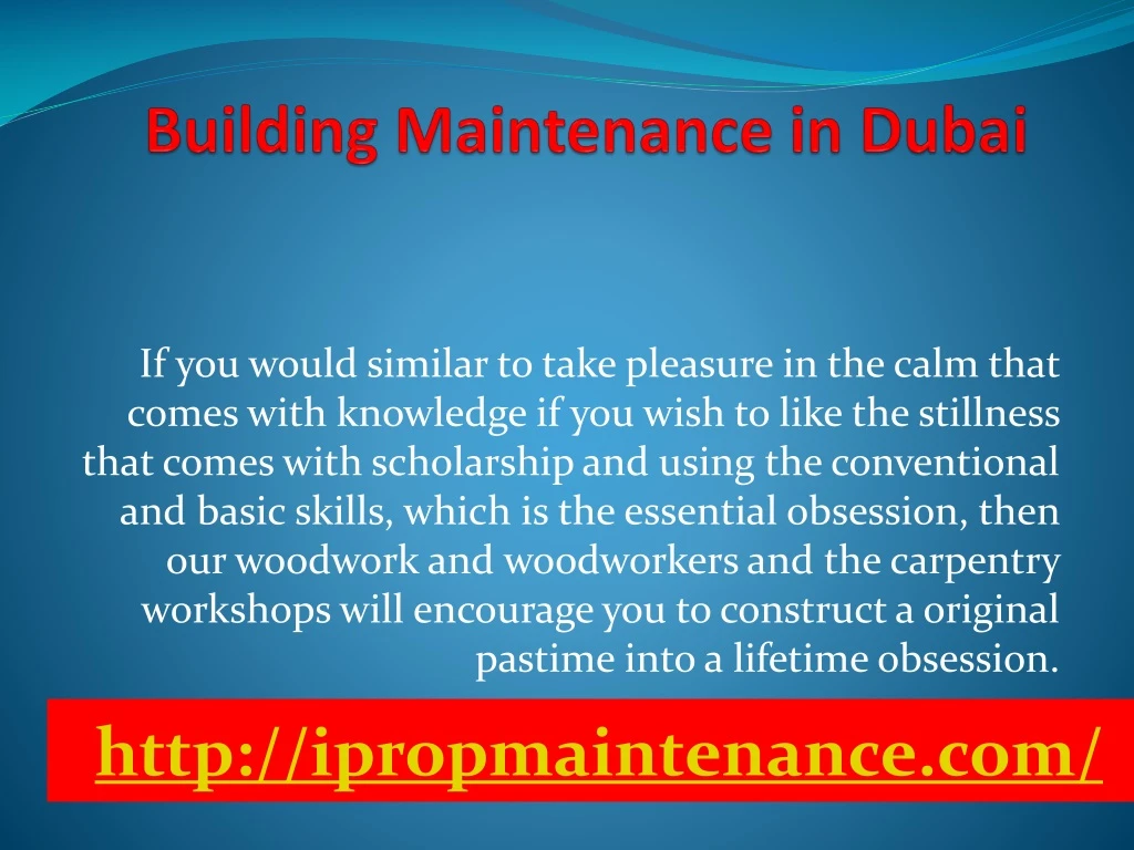 b uilding maintenance in d ubai