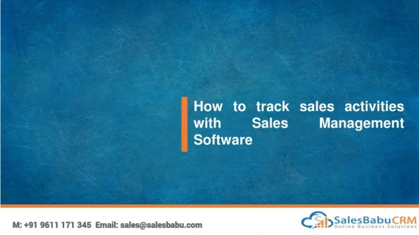 how to track sales activities with sales