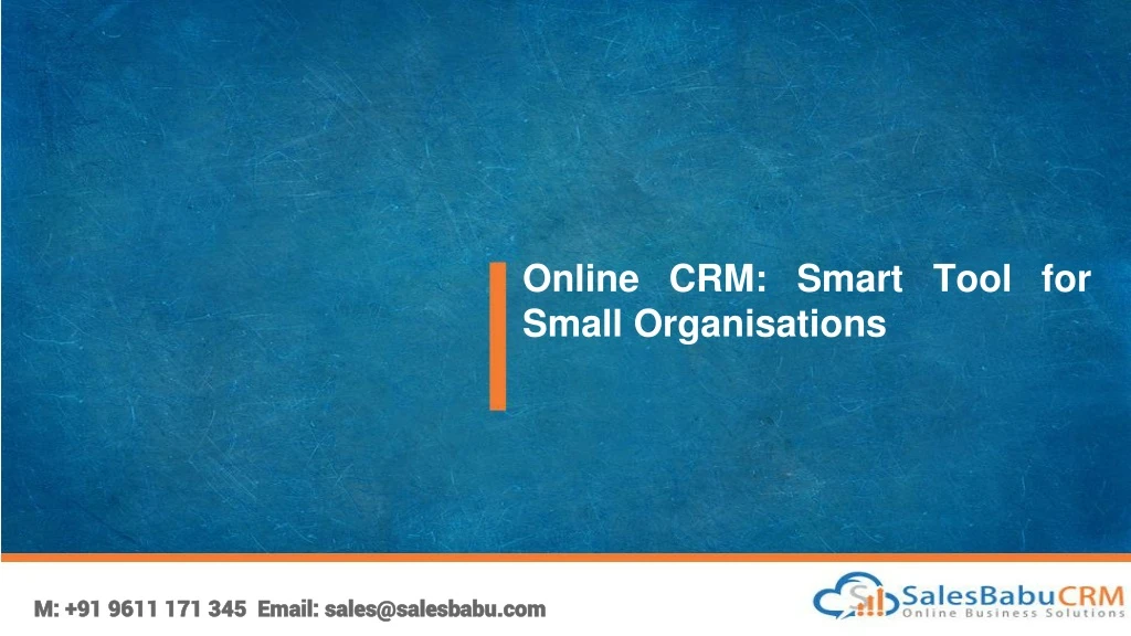 online crm smart tool for small organisations