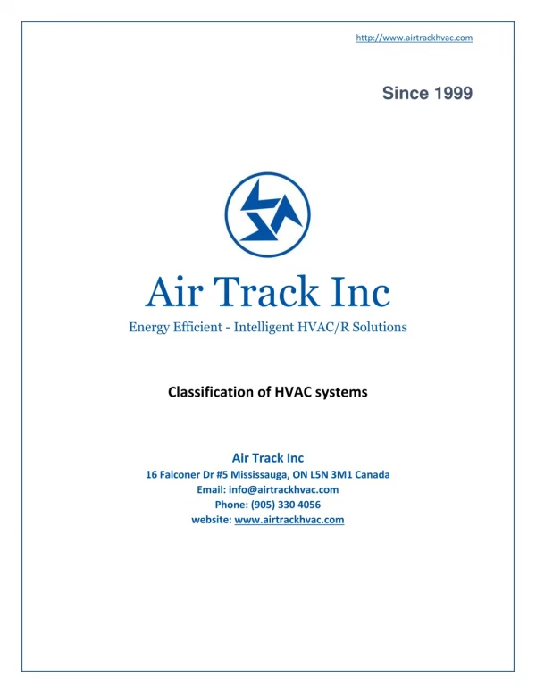 Classification of HVAC systems