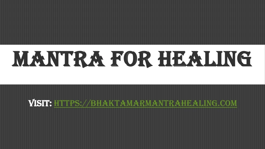 mantra for healing