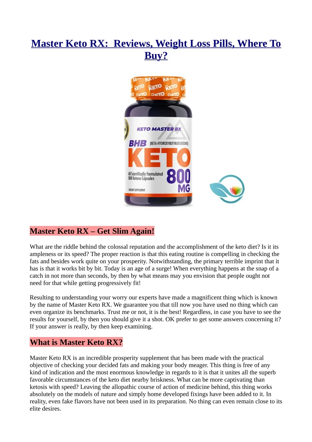 master keto rx reviews weight loss pills where