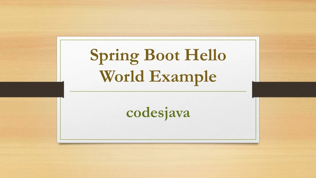 spring boot hello world example