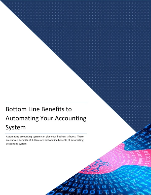 Bottom Line Benefits to Automating Your Accounting System