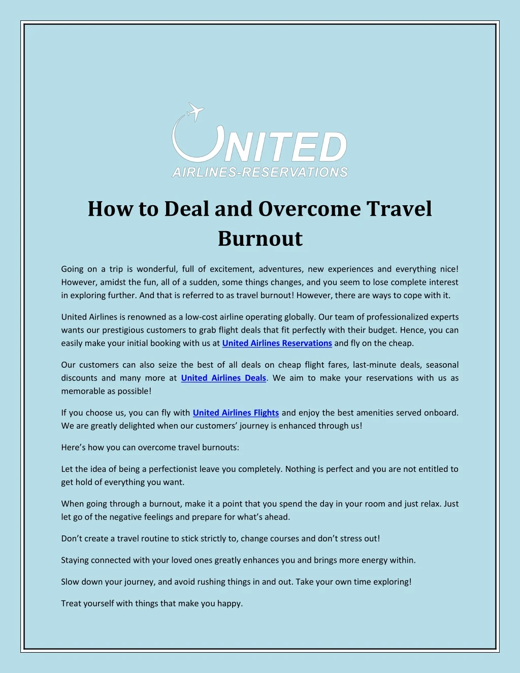 how to deal and overcome travel burnout