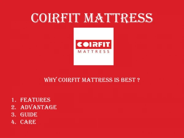 Why Coirfit Mattress is best?