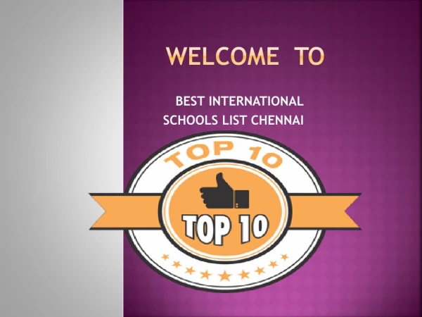 BEST INTERNATIONAL SCHOOLS LIST CHENNAI