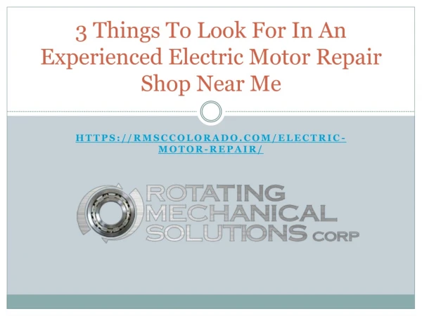 electric motor repair shop near me