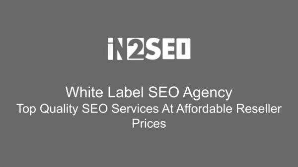 Wholesale SEO Agency - In2SEO