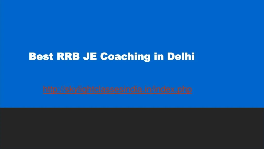 best rrb je coaching in delhi