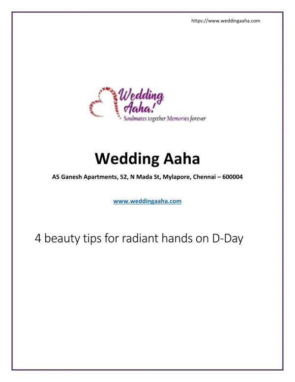 4 beauty tips for radiant hands on D-Day