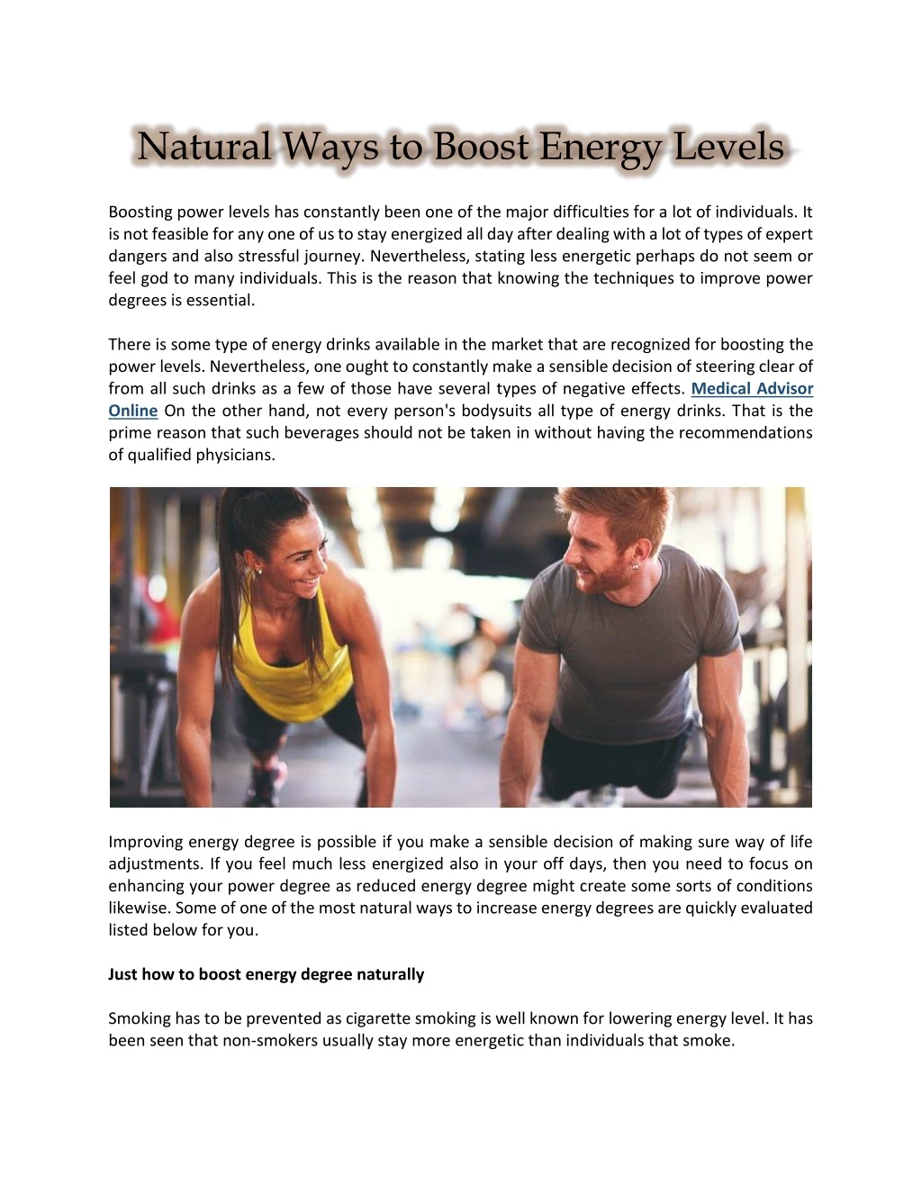 natural ways to boost energy levels