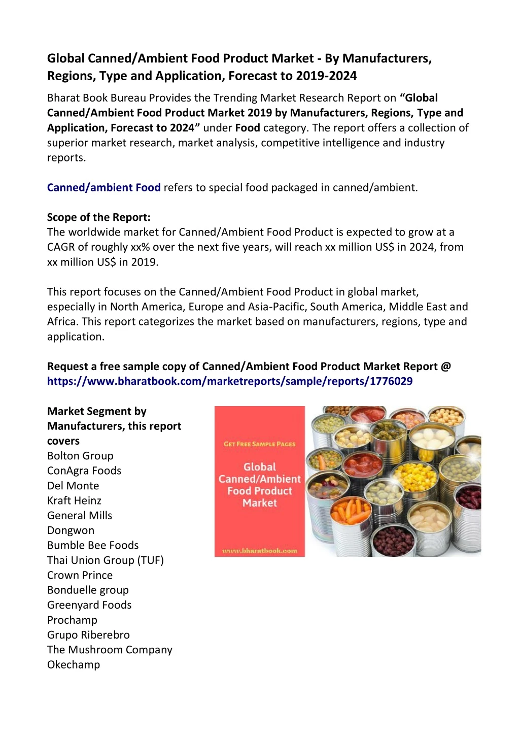 global canned ambient food product market