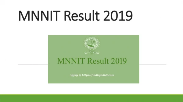 MNNIT Result 2019 | Check 106 Non-Teaching Exam Result At Here
