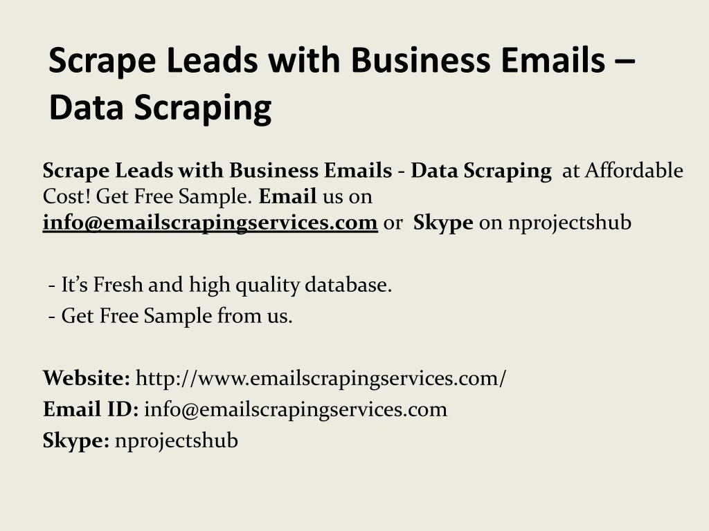 scrape leads with business emails data scraping