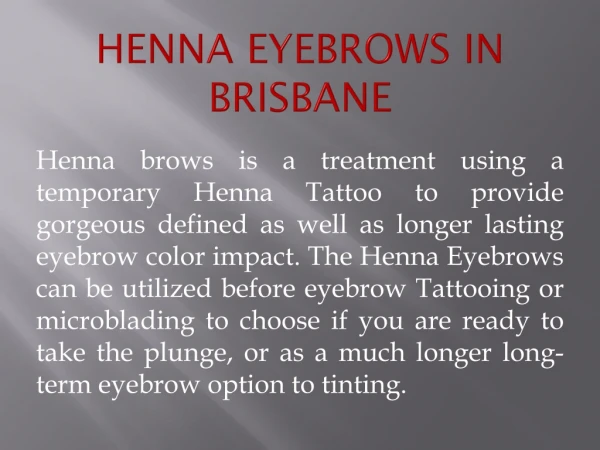 Instyle Glamour - Henna Eyebrows salon in Brisbane