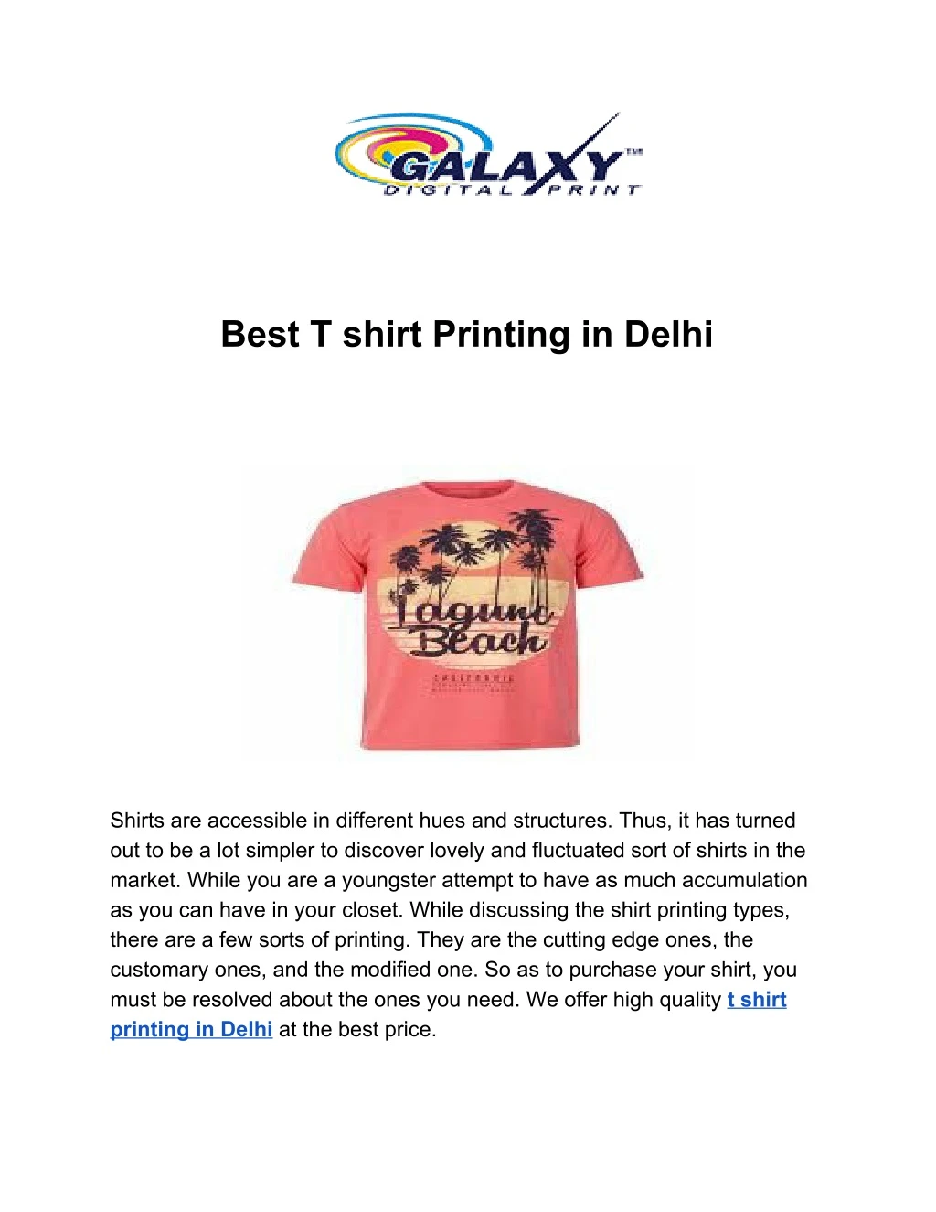 best t shirt printing in delhi